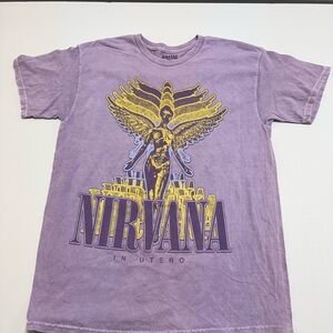 NIRVANA Lavender Tee with Yellow Graphic